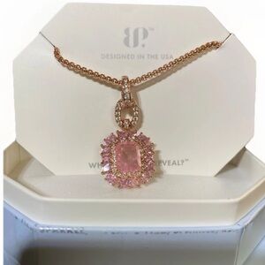 “Sparks In The Sky” Rose Quartz Rose Gold Necklace BP *removable pendant